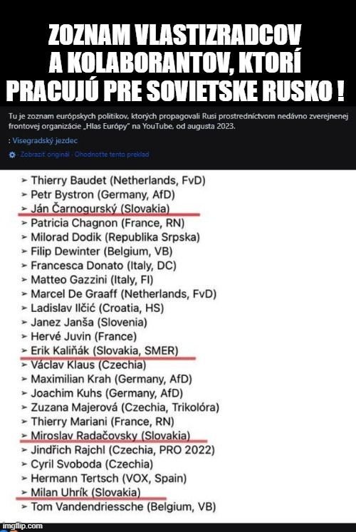 čiastočný zoznam kremeľských kolaborantov